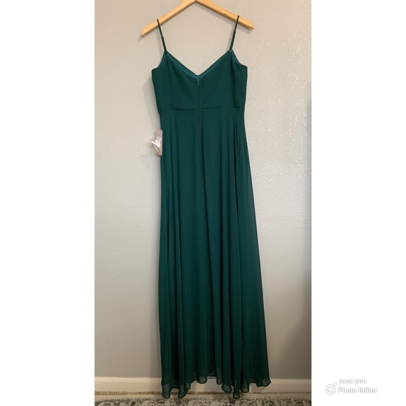 Birdy Grey Emerald Green Devin Chiffon Formal Dress Size Medium NWT - Picture 7 of 16